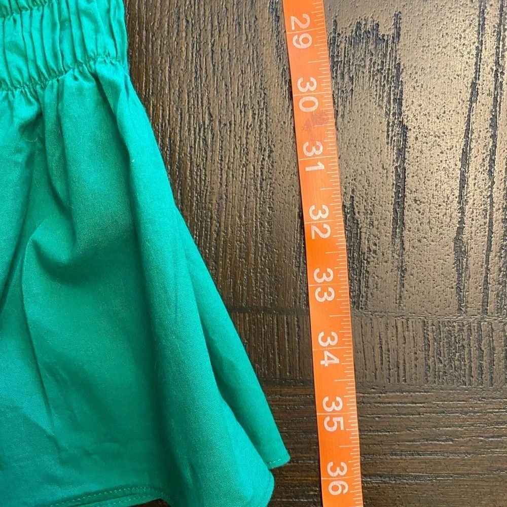 1901 GREEN PLEATED COLLAR SHIRTDRESS WITH FRONT BUTTONS AND WAIST TIE, Size 6 - Picture 8 of 8